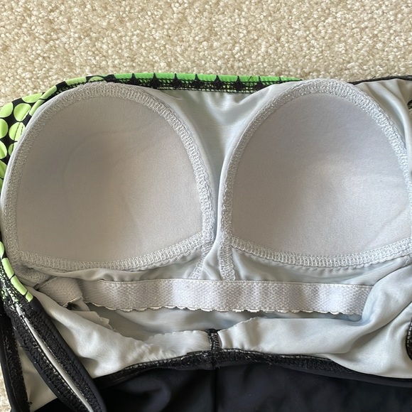 Reebok Women’s One Piece Swimsuit Square Neck Green Ombré Geometric Pattern - Picture 7 of 10